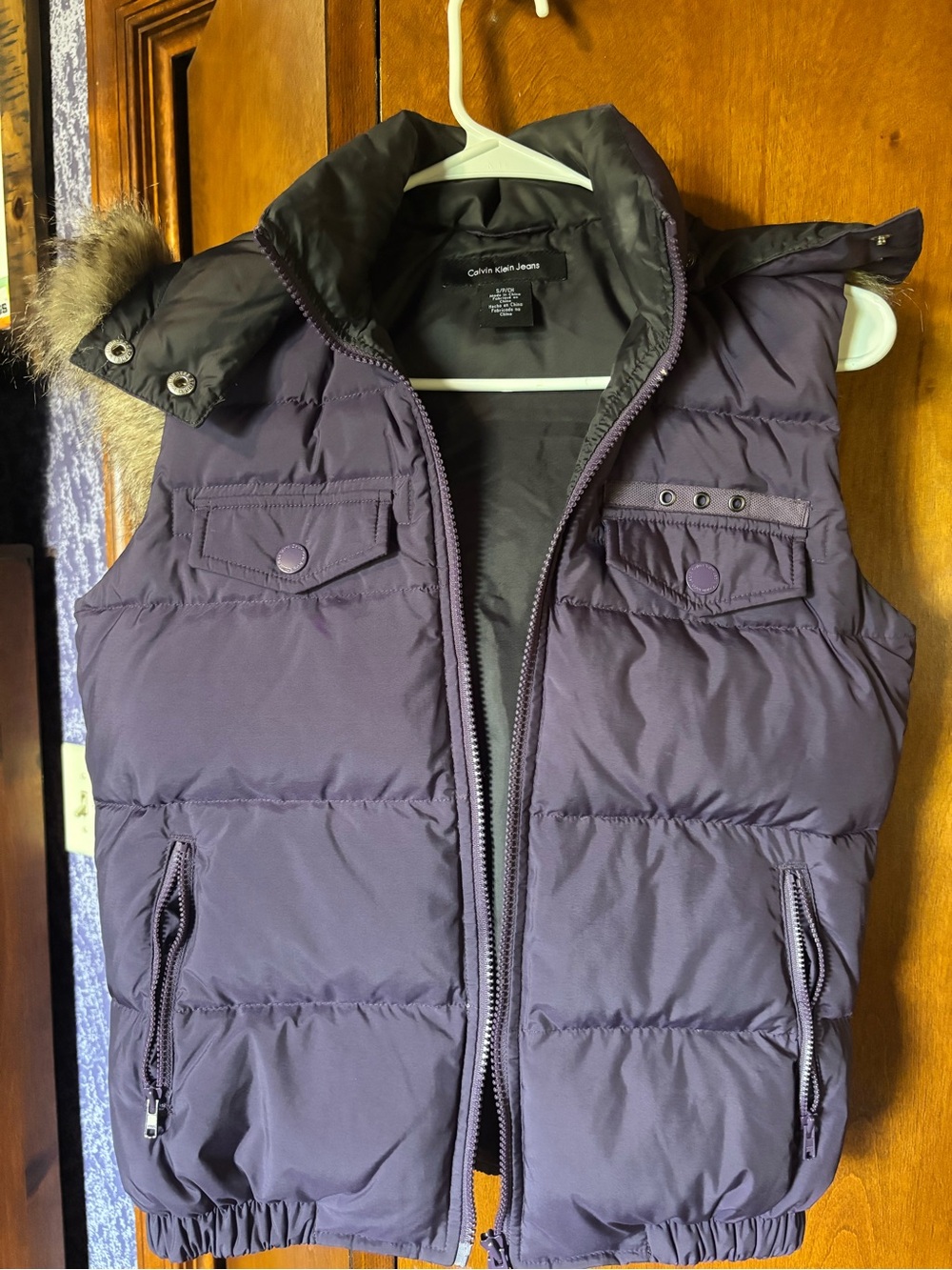 Calvin Klein Purple Puffer Vest
